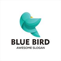 Vector blue bird logo illustration colorful abstract gradient