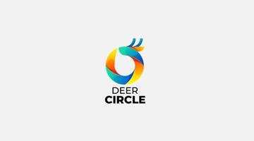 Deer circle logo vector design illustration