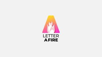 Letter A fire vector logo design illustration