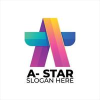 a star logo colorful gradient style vector