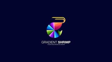 Gradient shrimp icon vector logo design template