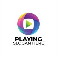 playing logo colorful gradient style vector