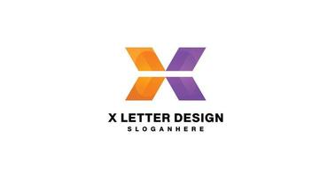 x letter logo gradient colorful vector