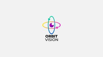 diseño de logotipo de plantilla de vector de visión de órbita
