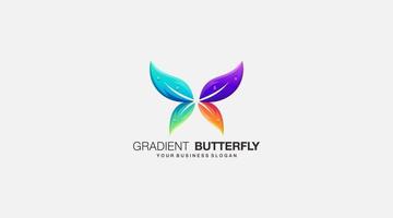 Gradient butterfly icon vector logo design template