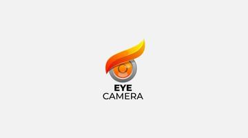 Gradient Eye camera vector logo design template illustration