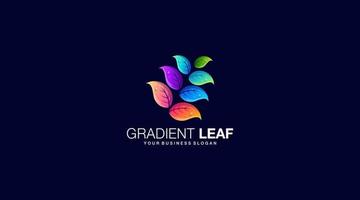 Gradient leaf logo vector template design