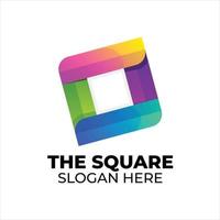the square logo colorful gradient style vector