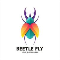 Vector modern beetle logo design in gradient style