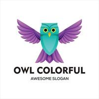 vector abstracto colorido owl logo vector