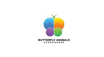 butterfly logo gradient colorful vector