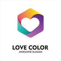 Vector abstract colorful love logo vector