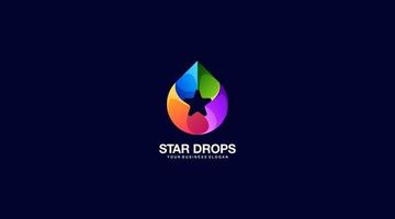 diseño de ilustración de logotipo de vector de gotas de estrella de colores