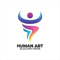 human logo colorful gradient style vector