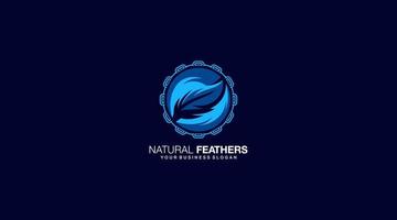 Natural feathers logo design vector illustration icon