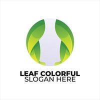 leaf logo colorful gradient style vector