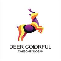 Vector colorful modern deer logo design vector illustration