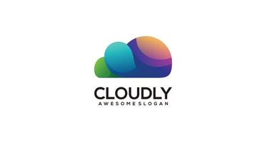 cloud logo gradient colorful vector