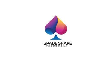 spade shape logo gradient colorful vector