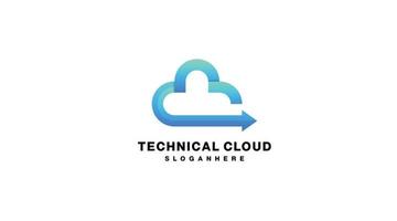 technical cloud logo gradient colorful vector