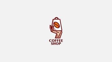 plantilla de vector de diseño de logotipo de cafetería