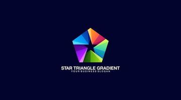 Star triangle gradient vector design logo template