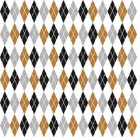 Argyle seamless Christmas pattern with gold, silver and black diamonds and striped intersection. Scandinavian style of hand drawing. Used as a print for fabric, wrapping paper, wallpaper and decor. vector