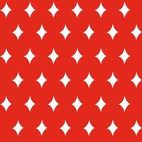 Diamond stars seamless Christmas pattern - white figures on the red background. Vector illustration used as a print for fabric, wrapping paper, wallpaper and decor