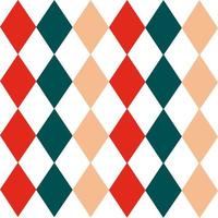 Argyle seamless Christmas pattern - red, green and beige diamonds. Made in the traditional Scandinavian style of hand drawing. Used as a print for fabric, wrapping paper, wallpaper and decor vector