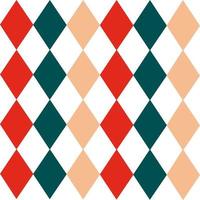 Argyle seamless Christmas pattern - red, green and beige diamonds. Made in the traditional Scandinavian style of hand drawing. Used as a print for fabric, wrapping paper, wallpaper and decor vector