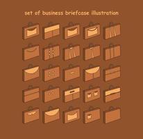 set of business briefcase illustration vector