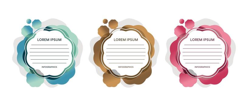 Blank infographic template element design in note boku style with different colors vector