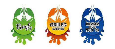 Vector design banner design elements with lobster and splash blot shapes