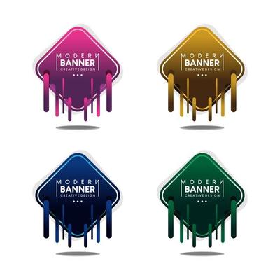 Modern abstract banner element design with different colored rhombus shapes