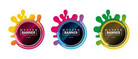 Modern abstract banner element design in different colors vector