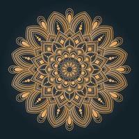 Luxury ornamental and wedding mandala design background in golden color vector