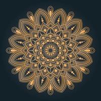 Luxury ornamental and wedding mandala design background in golden color vector