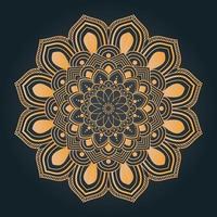 Luxury ornamental and wedding mandala design background in golden color vector