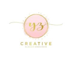 Initial YZ feminine logo. Usable for Nature, Salon, Spa, Cosmetic and Beauty Logos. Flat Vector Logo Design Template Element.