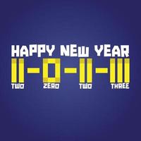 Happy New year 2023 typography post template vector