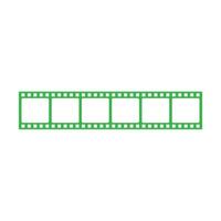 eps10 rollo de tira de película de vector verde icono de marco de diapositiva en blanco de 35 mm aislado sobre fondo blanco. símbolo de fotografía de imagen de marco en un estilo moderno plano simple y moderno para el diseño de su sitio web y logotipo