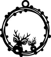 Christmas tree toy with a deer. vector