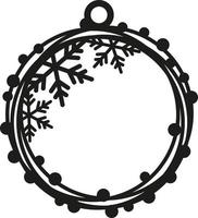 Christmas tree toy with snowflakes. vector