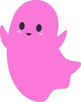 The pink ghost flies in the air. vector