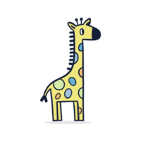 Flat style cartoon giraffe Png