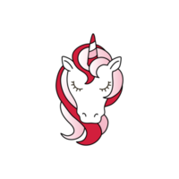 Cute Cartoon Unicorn isolated on png transparent background