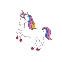 lindo unicornio de dibujos animados aislado en png fondo transparente