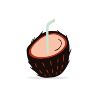 Slice coconut illustration isolated on png transparent background