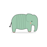 ilustración de elefante de dibujos animados de estilo plano aislado en fondo transparente png