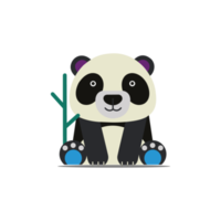 Cute panda illustration Isolated on png transparent background